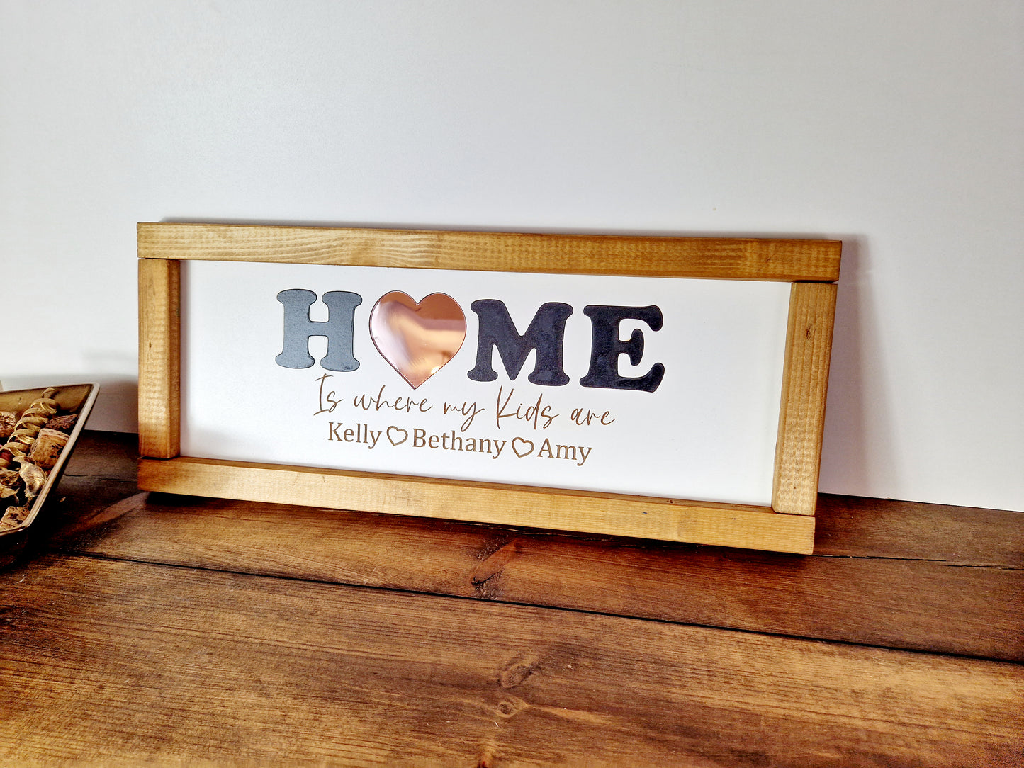 Home is where my kids are wooden wall sign