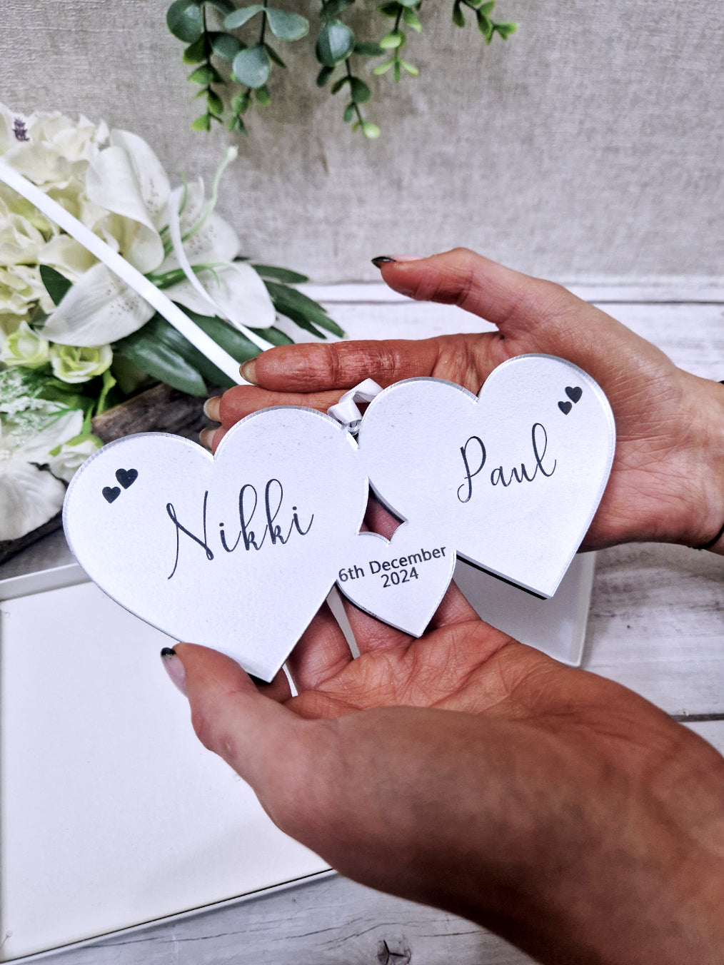 Personalised wedding heart gift
