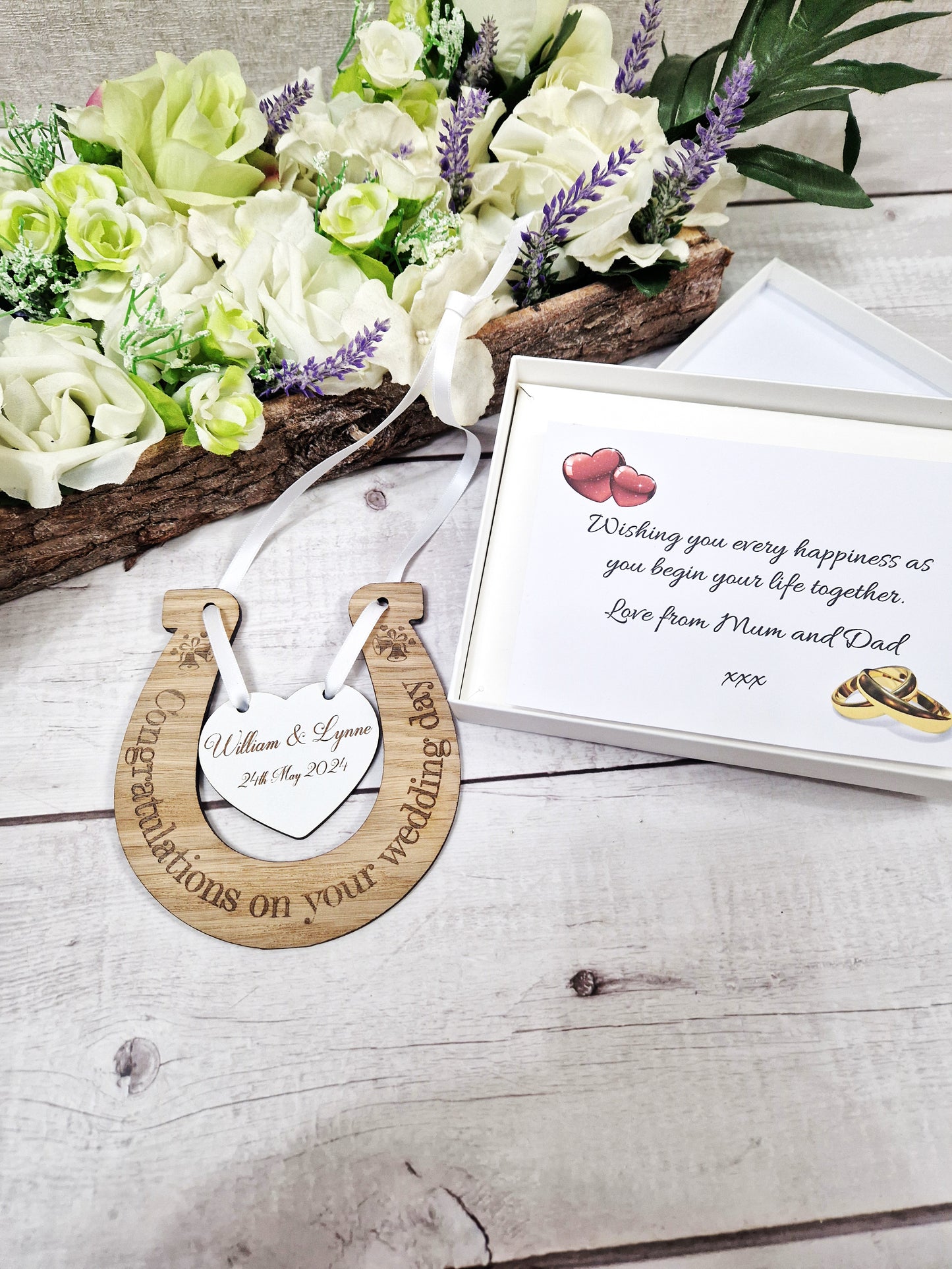 Personalised wedding horse shoe