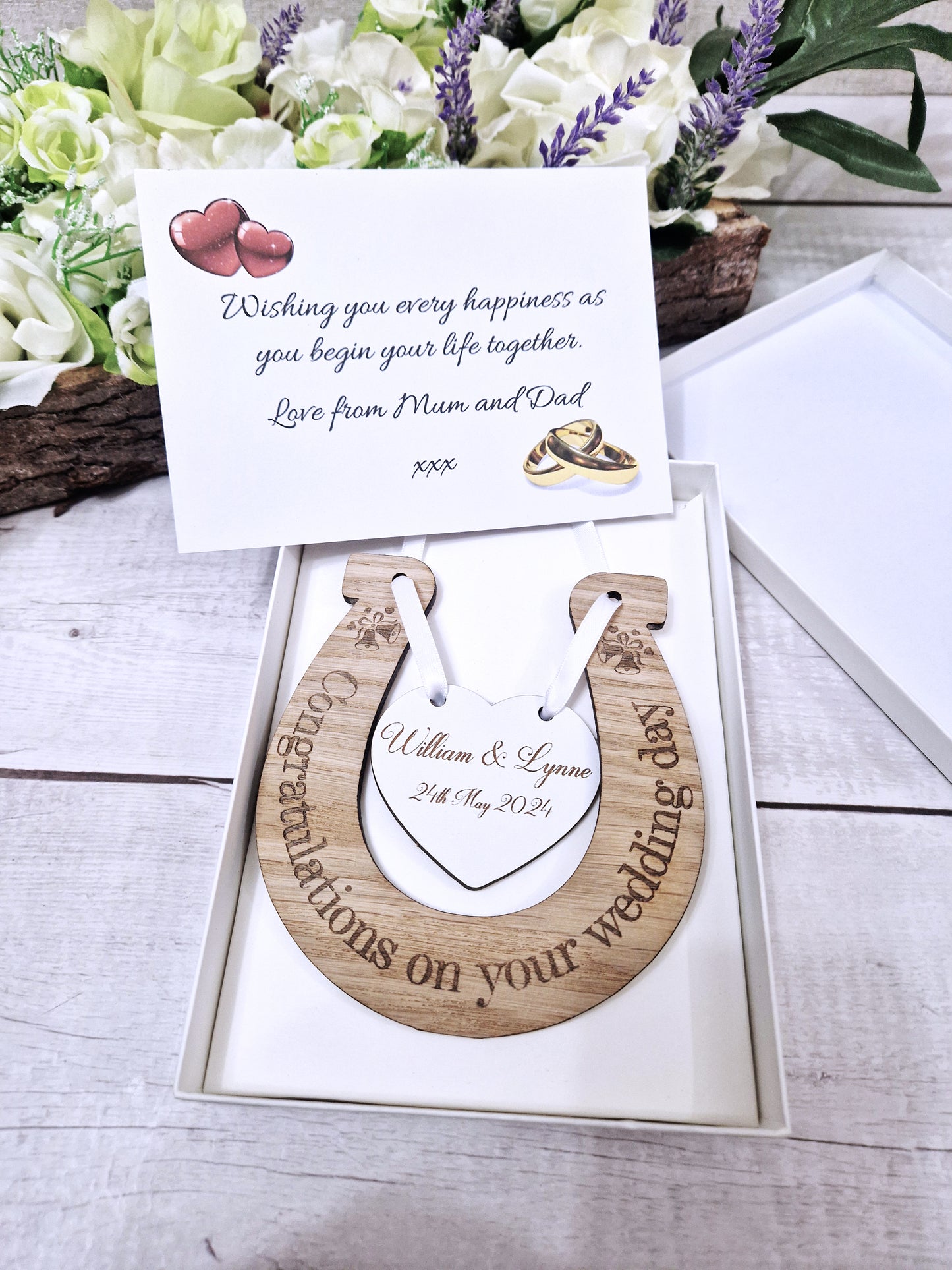 Personalised wedding horse shoe