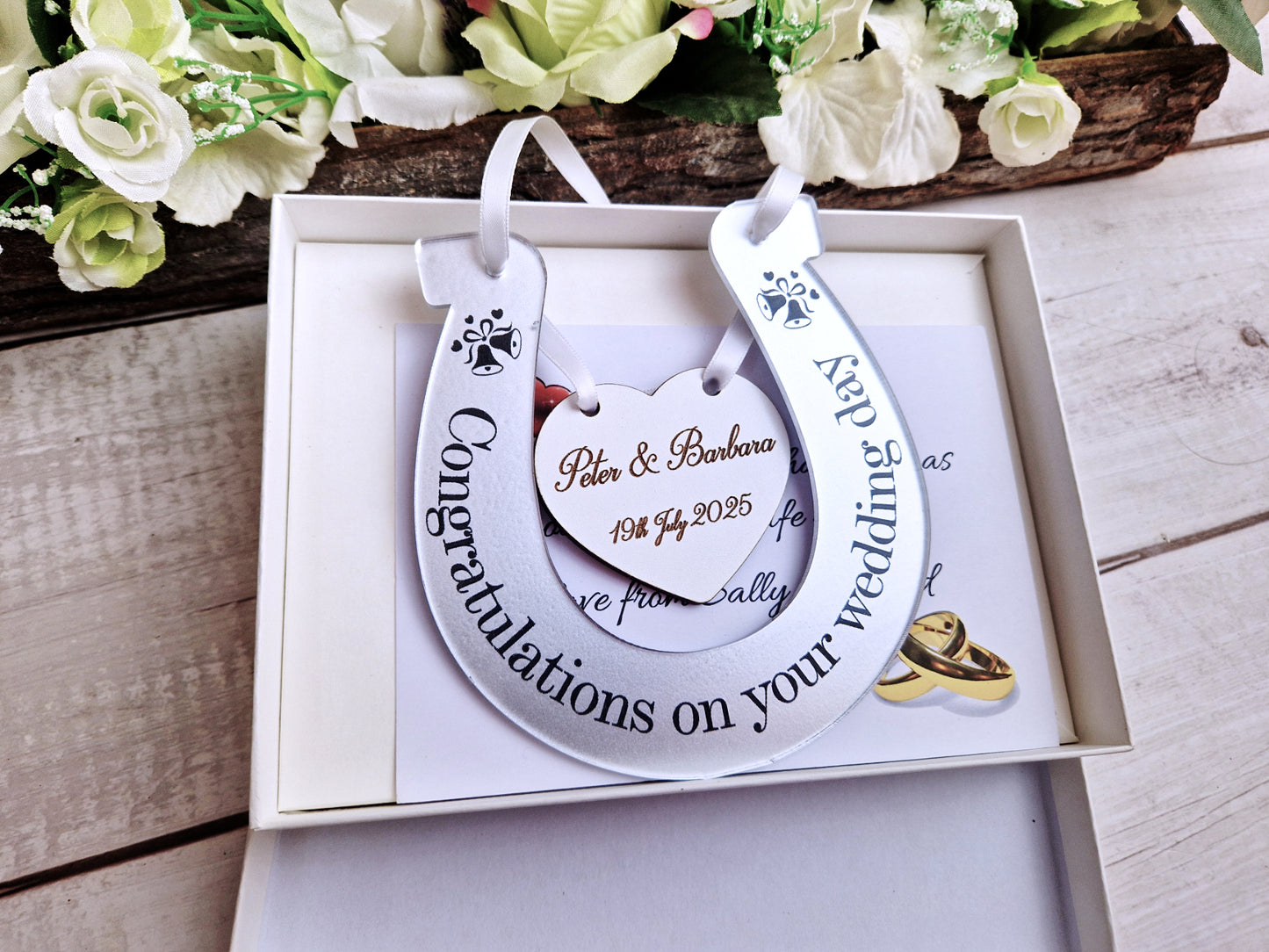 Personalised wedding horse shoe