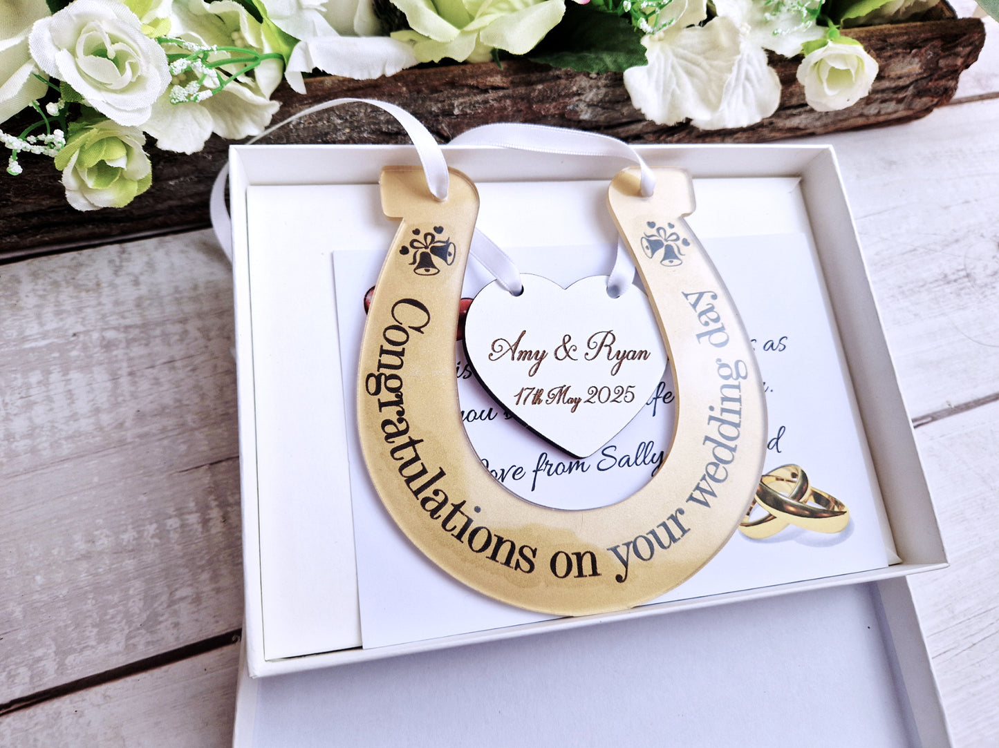 Personalised wedding horse shoe
