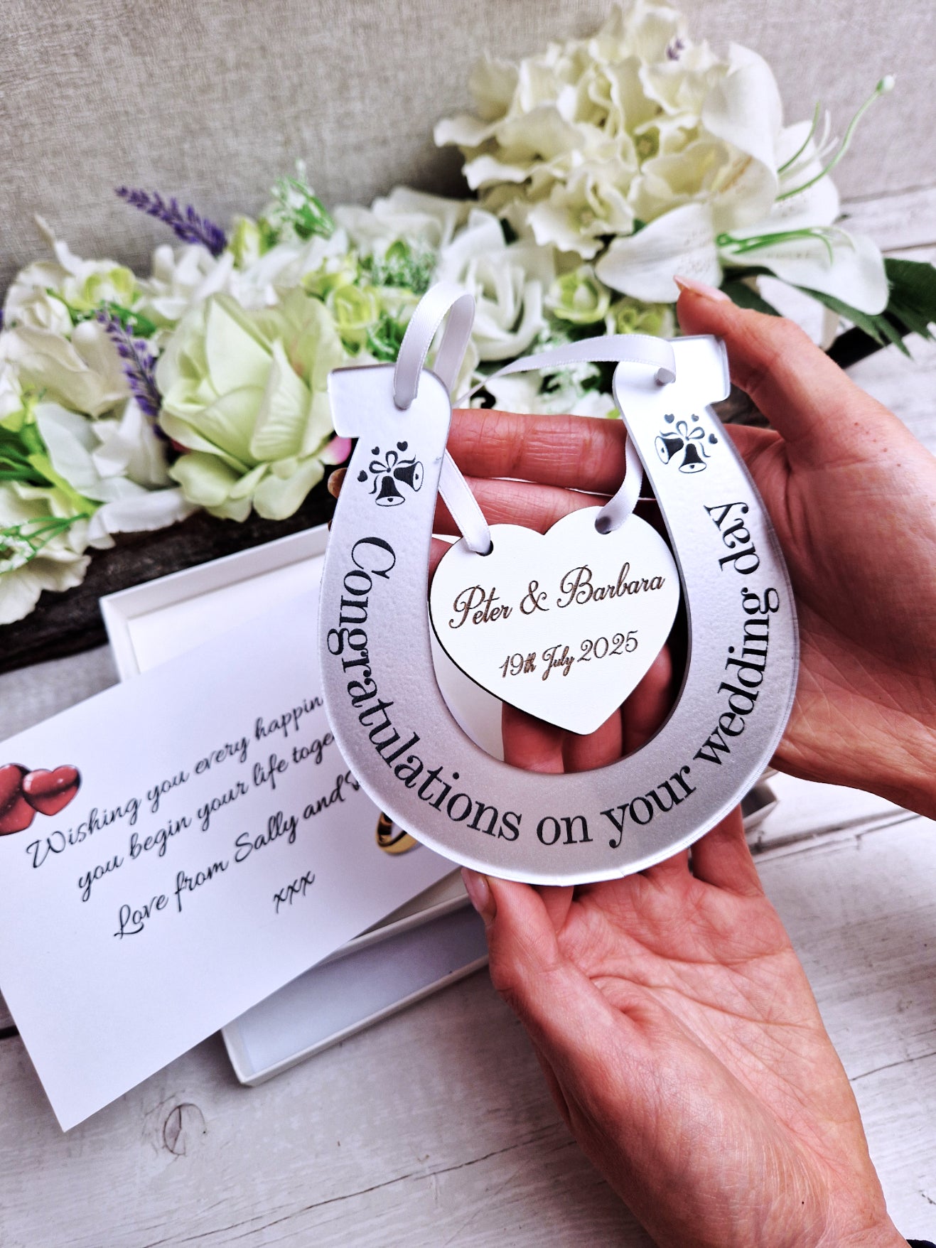 Personalised wedding horse shoe