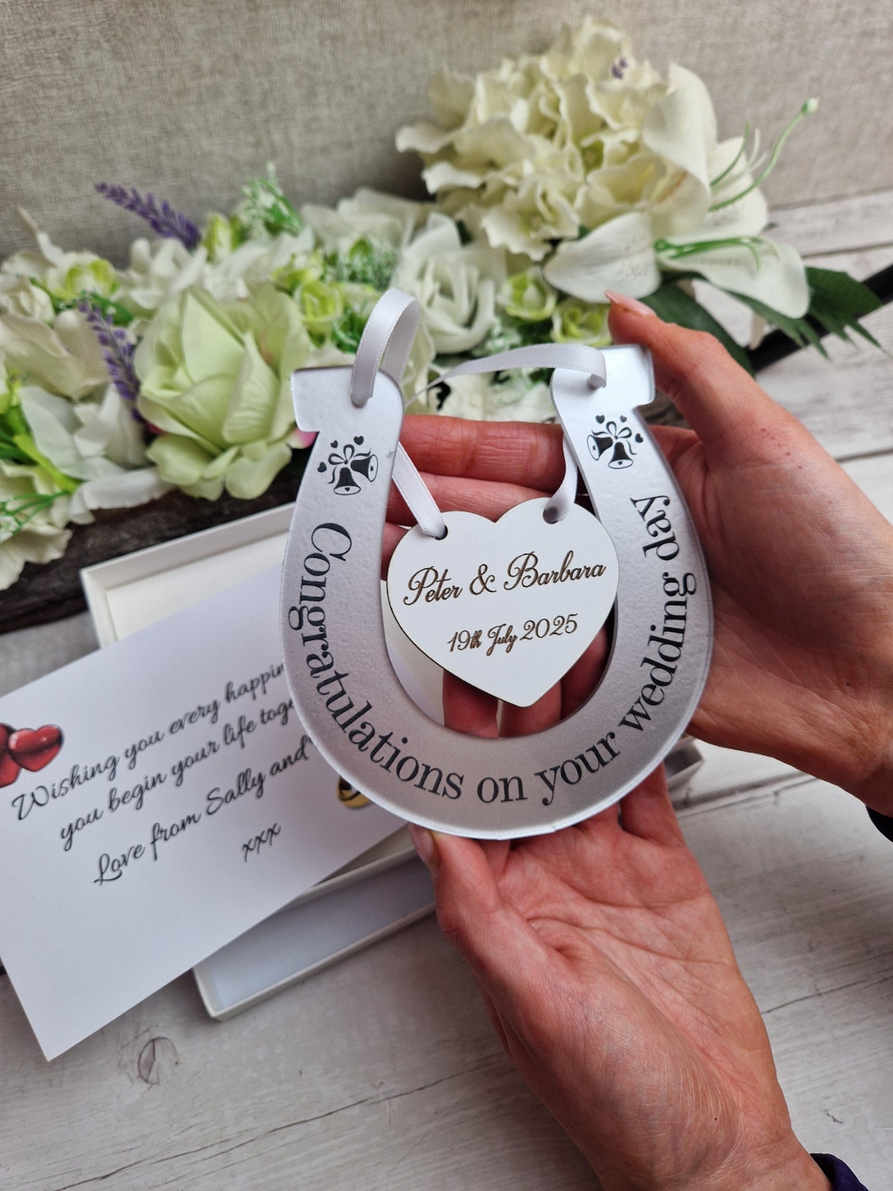 Personalised wedding horse shoe