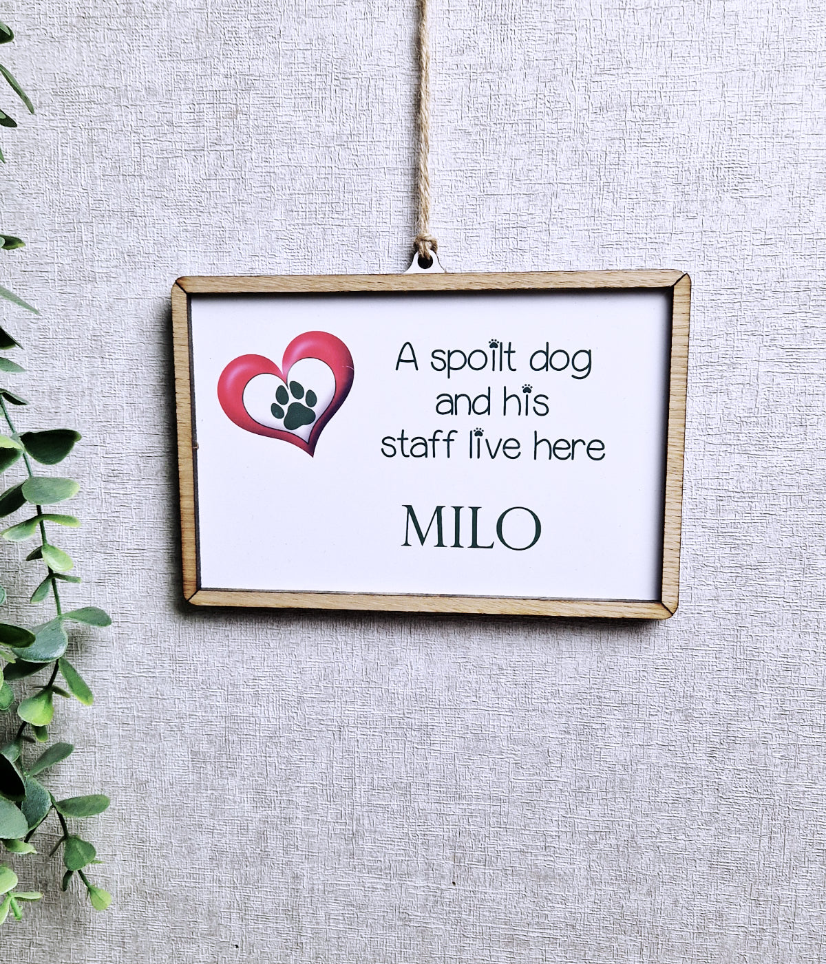 Spoilt pet wall hanging