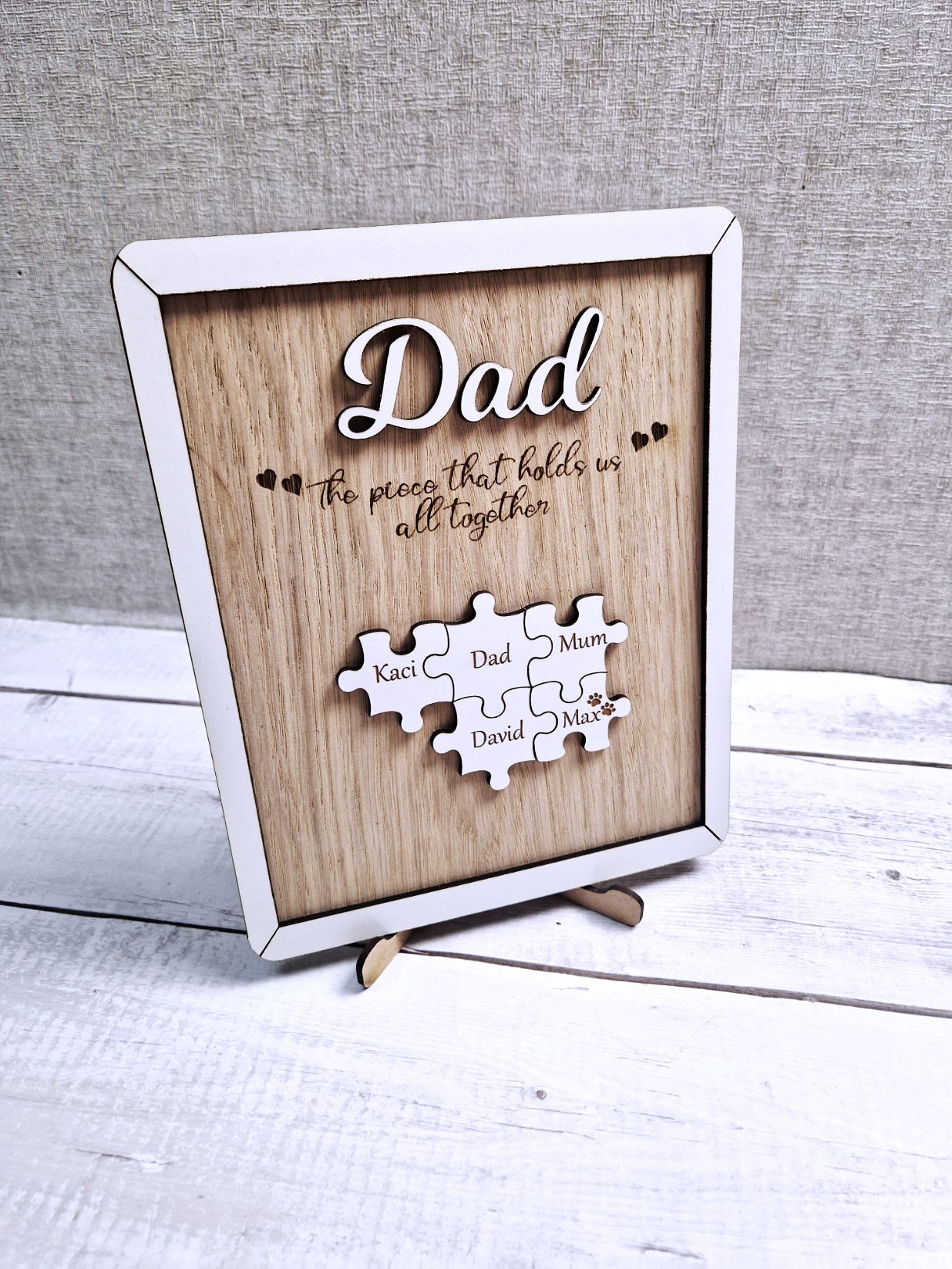 Fathers day gift "the piece that holds us all together"