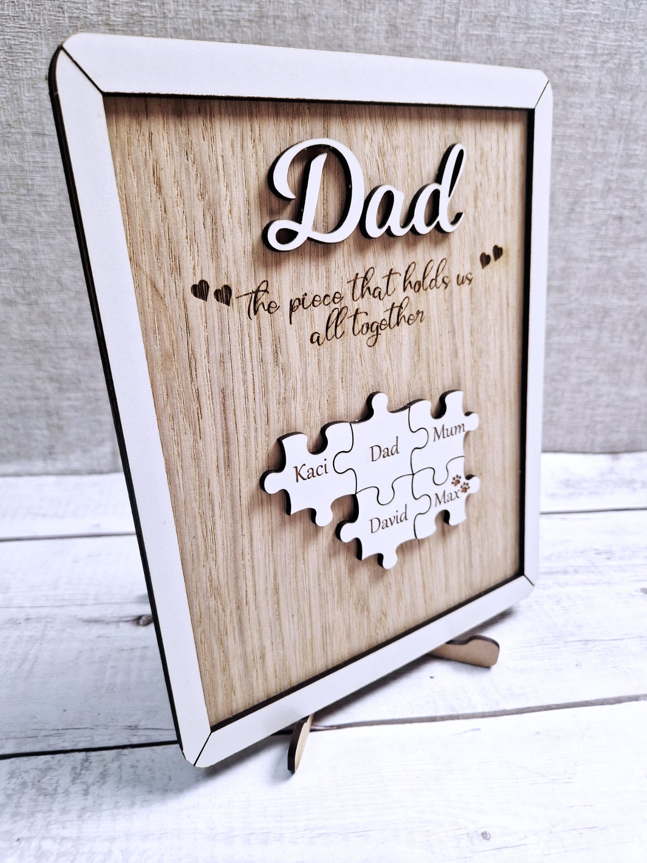 Fathers day gift "the piece that holds us all together"