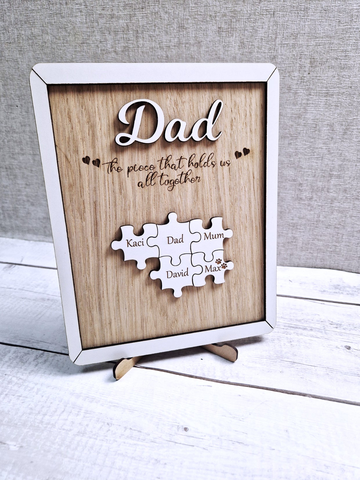 Fathers day gift "the piece that holds us all together"