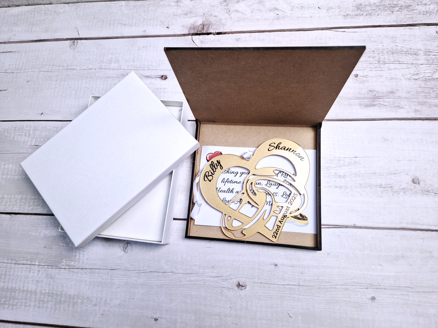 Personalised wedding heart gift