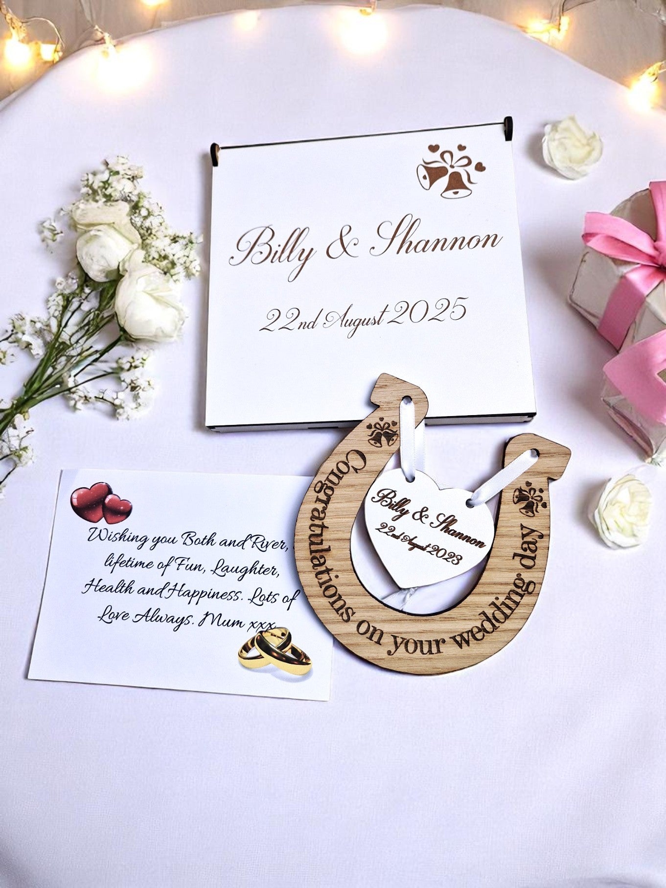 Personalised wedding horse shoe