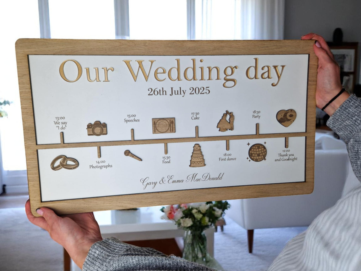 Personalised order of the day board.
