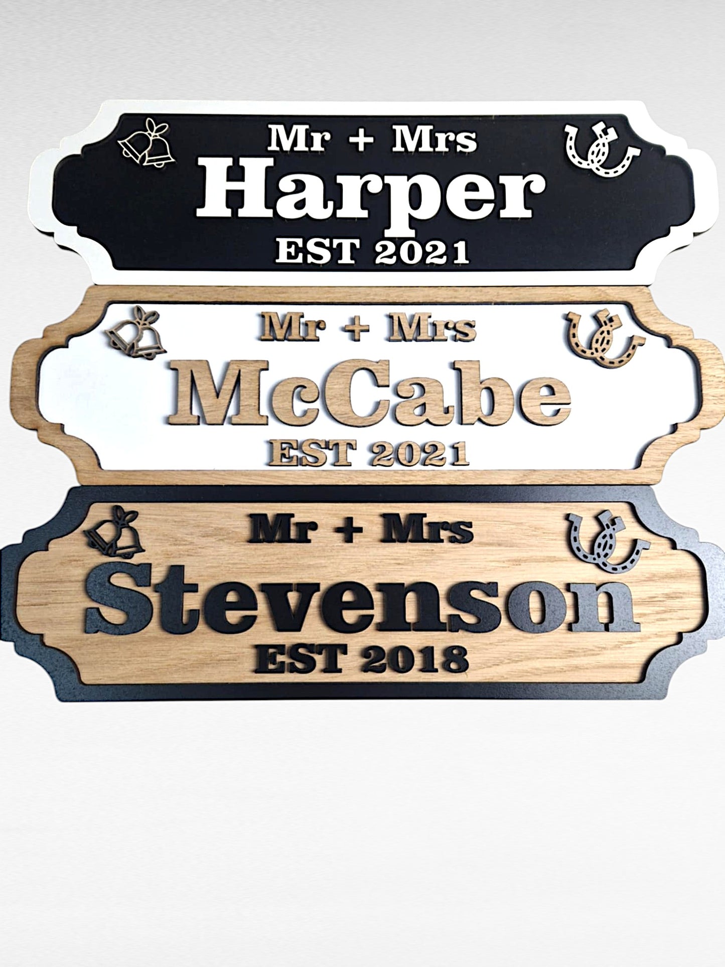 Personalised couples railway style sign