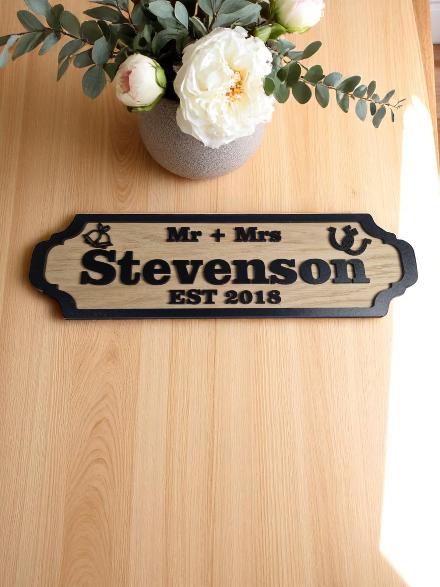 Personalised couples railway style sign