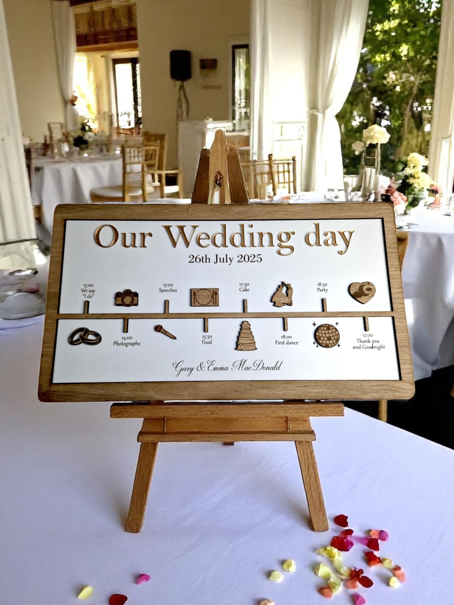 Personalised order of the day board.