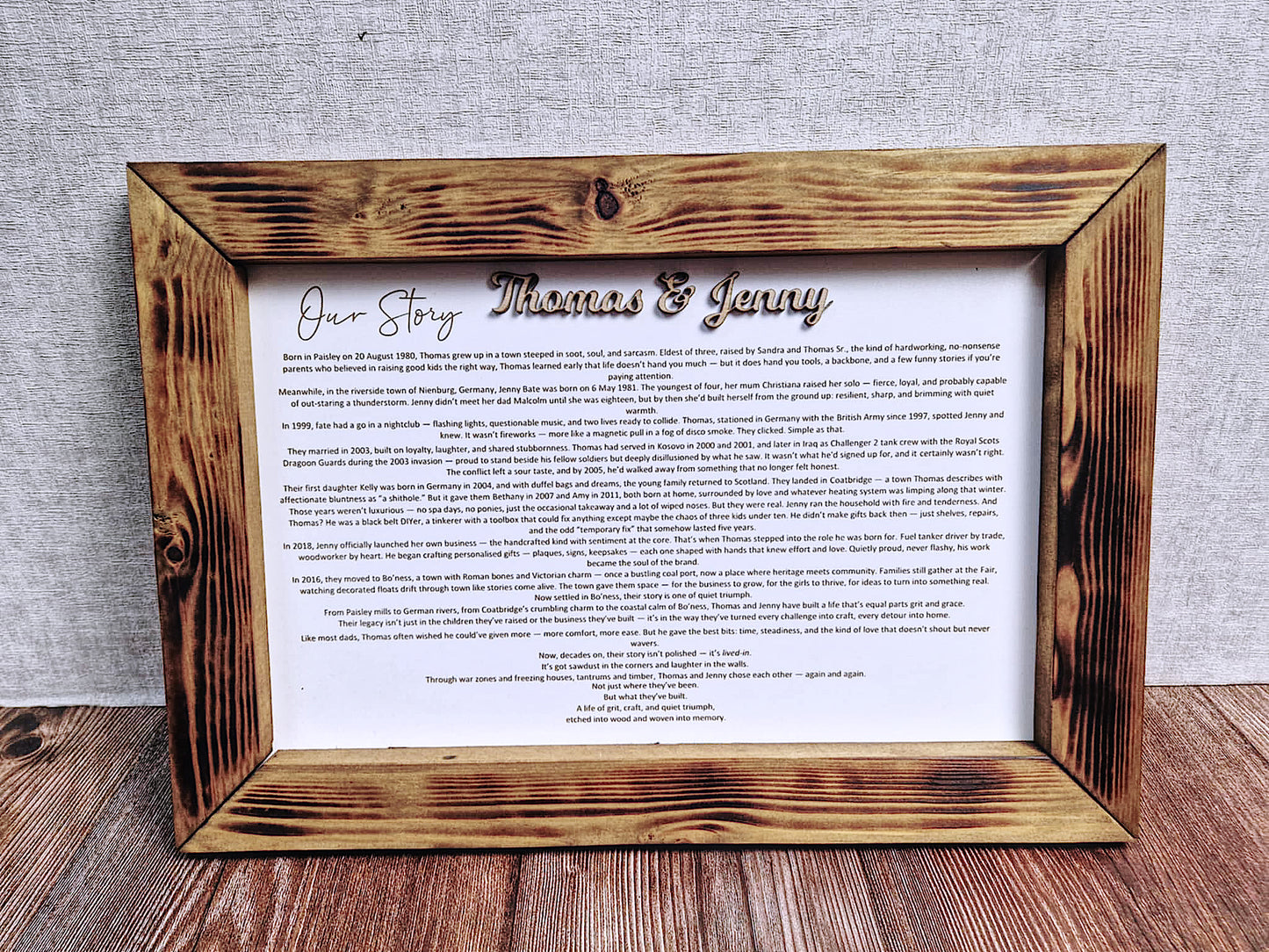 The story of us – Personalised Life Story Keepsake. Our Story