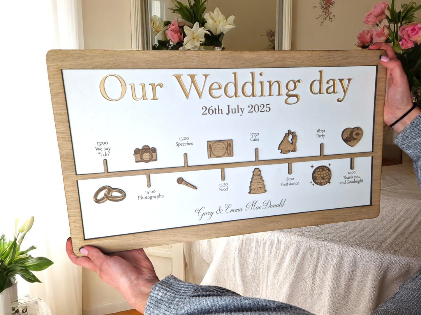 Personalised order of the day board.