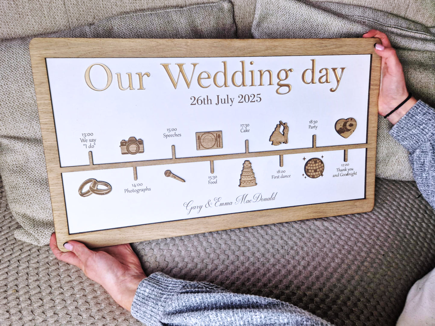 Personalised order of the day board.