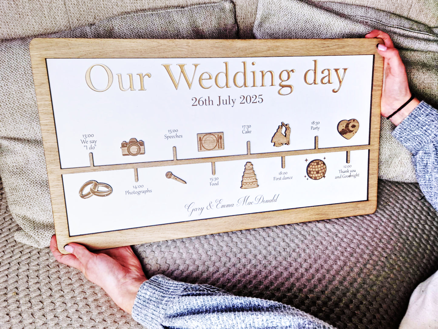 Personalised order of the day board.