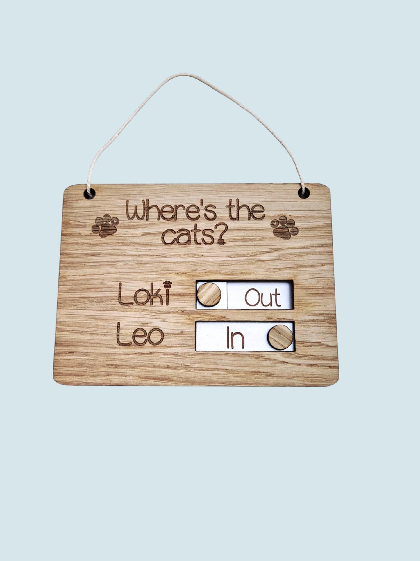 Personalised Wooden Cat In/Out Tracker Sign