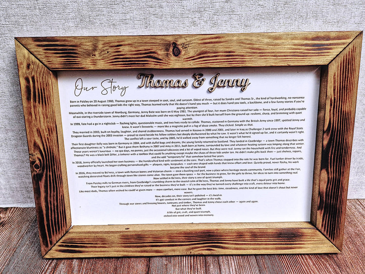 The story of us – Personalised Life Story Keepsake. Our Story