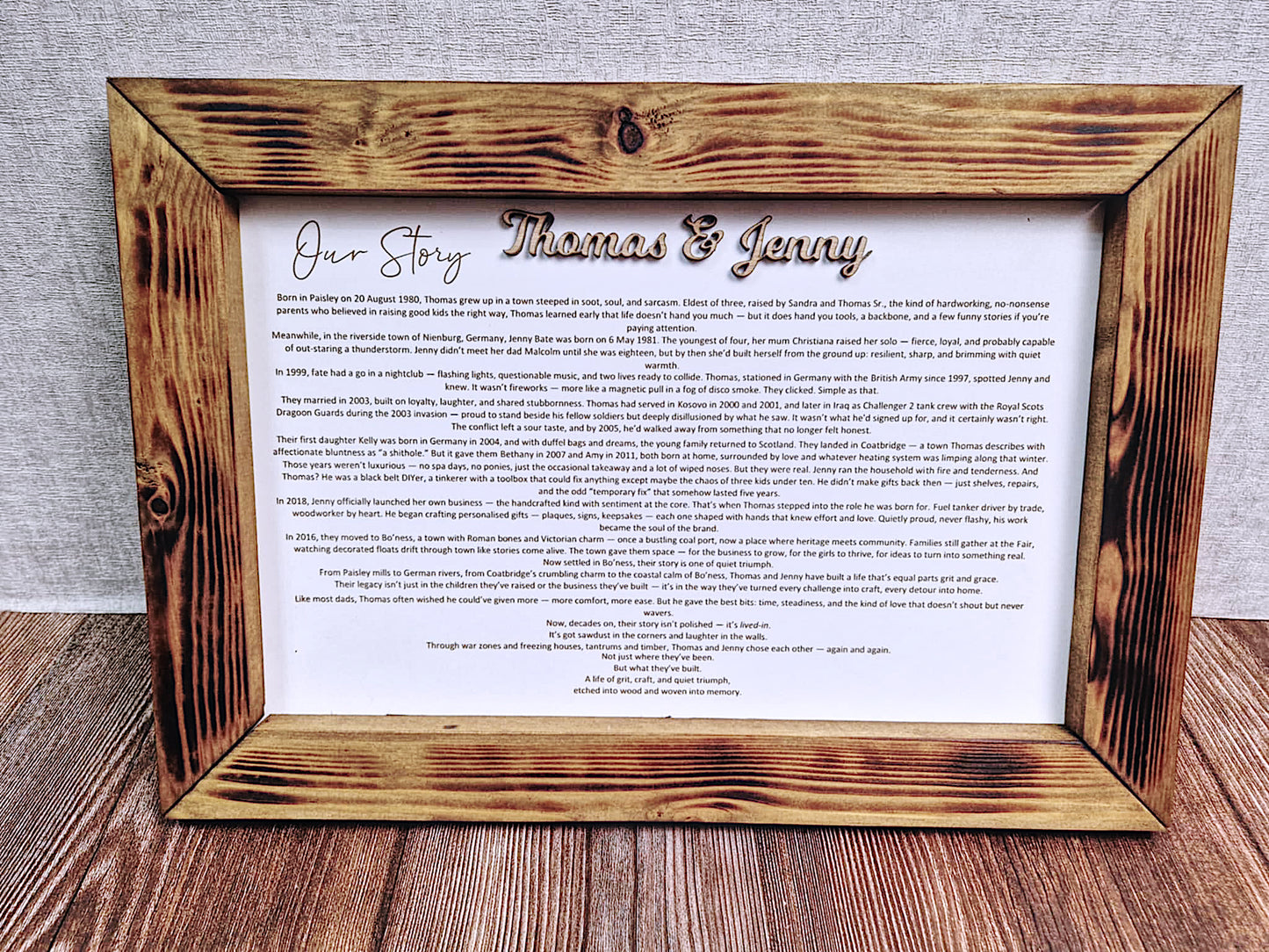 The story of us – Personalised Life Story Keepsake. Our Story