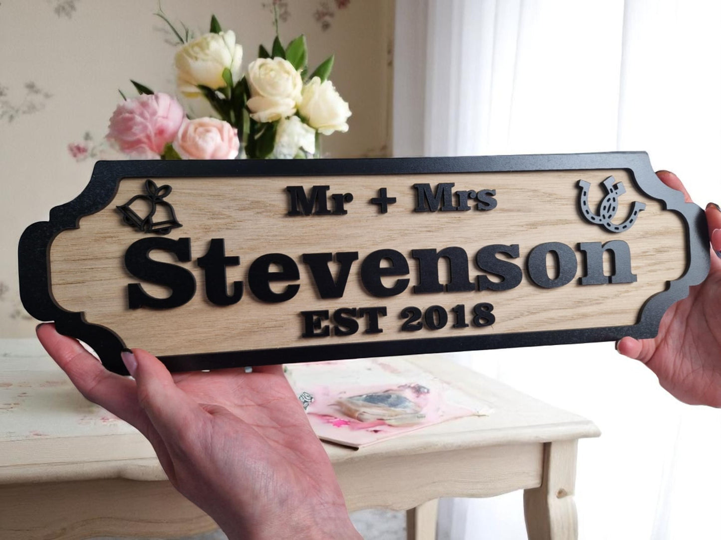 Personalised couples railway style sign