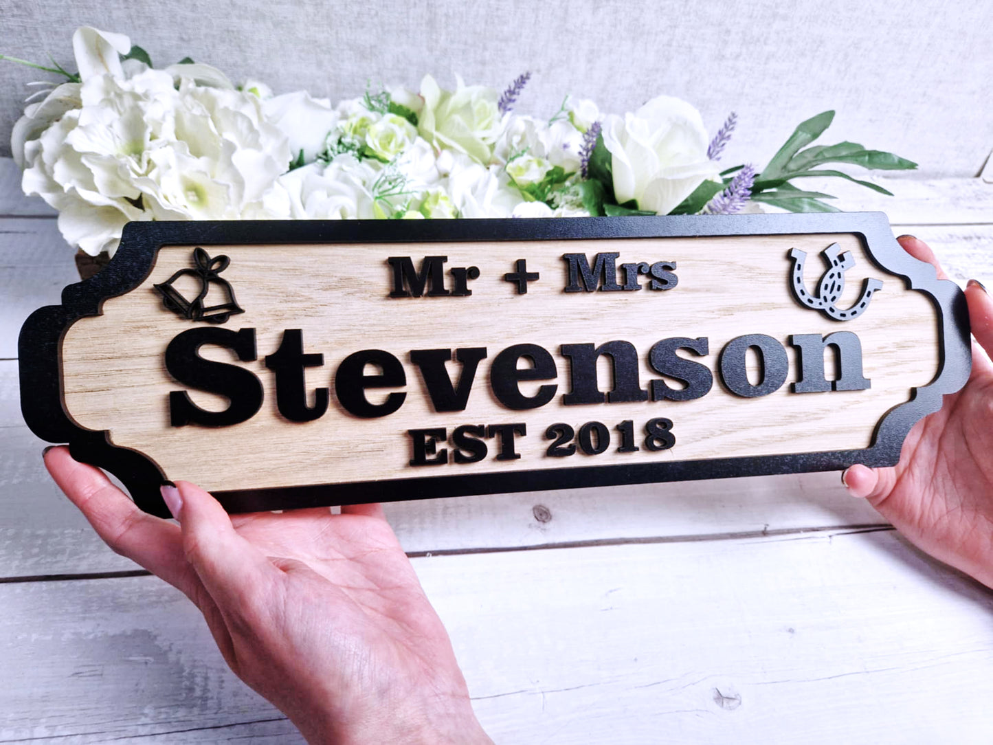 Personalised couples railway style sign