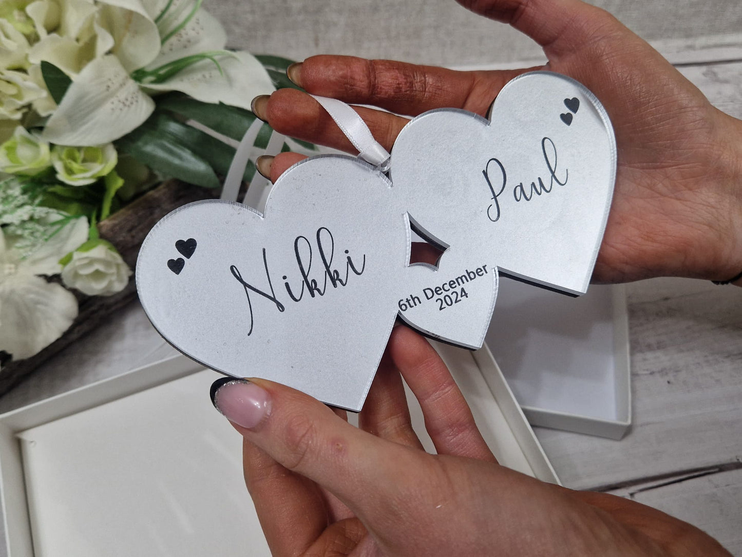 Personalised wedding heart gift