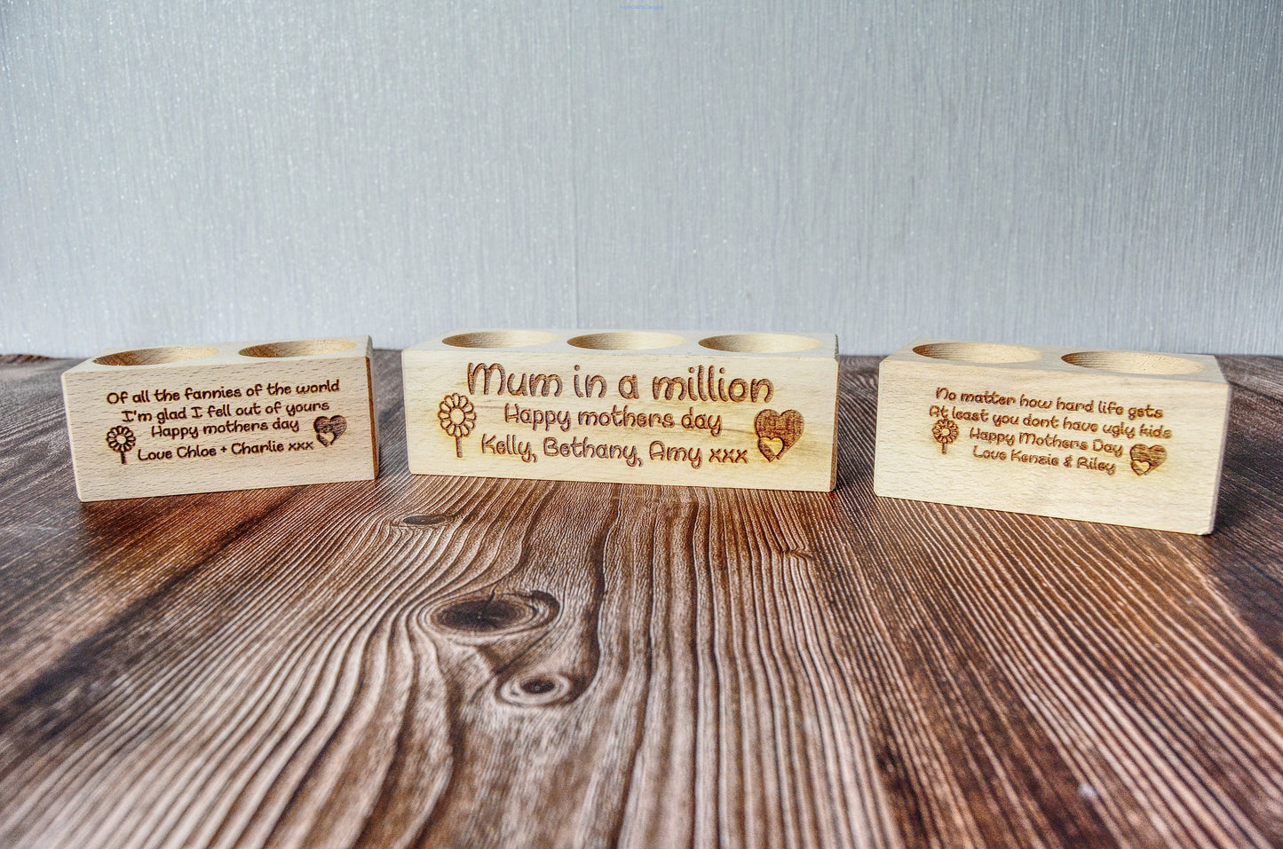 Mothers day gifts, wooden tea light holders