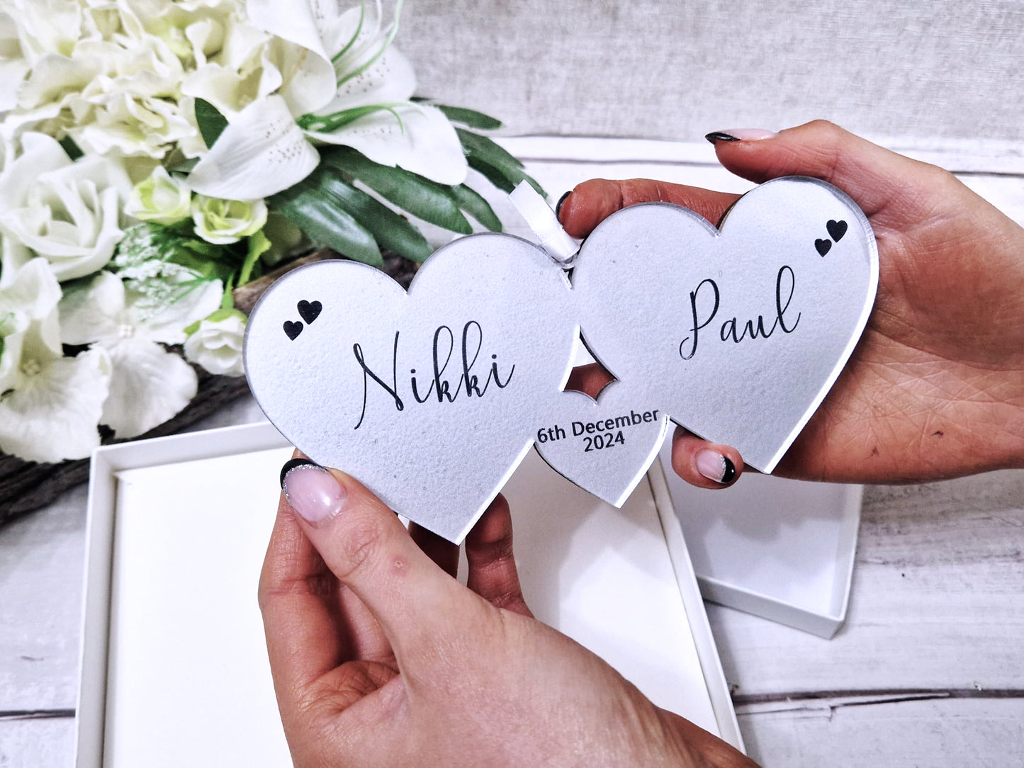 Personalised wedding heart gift