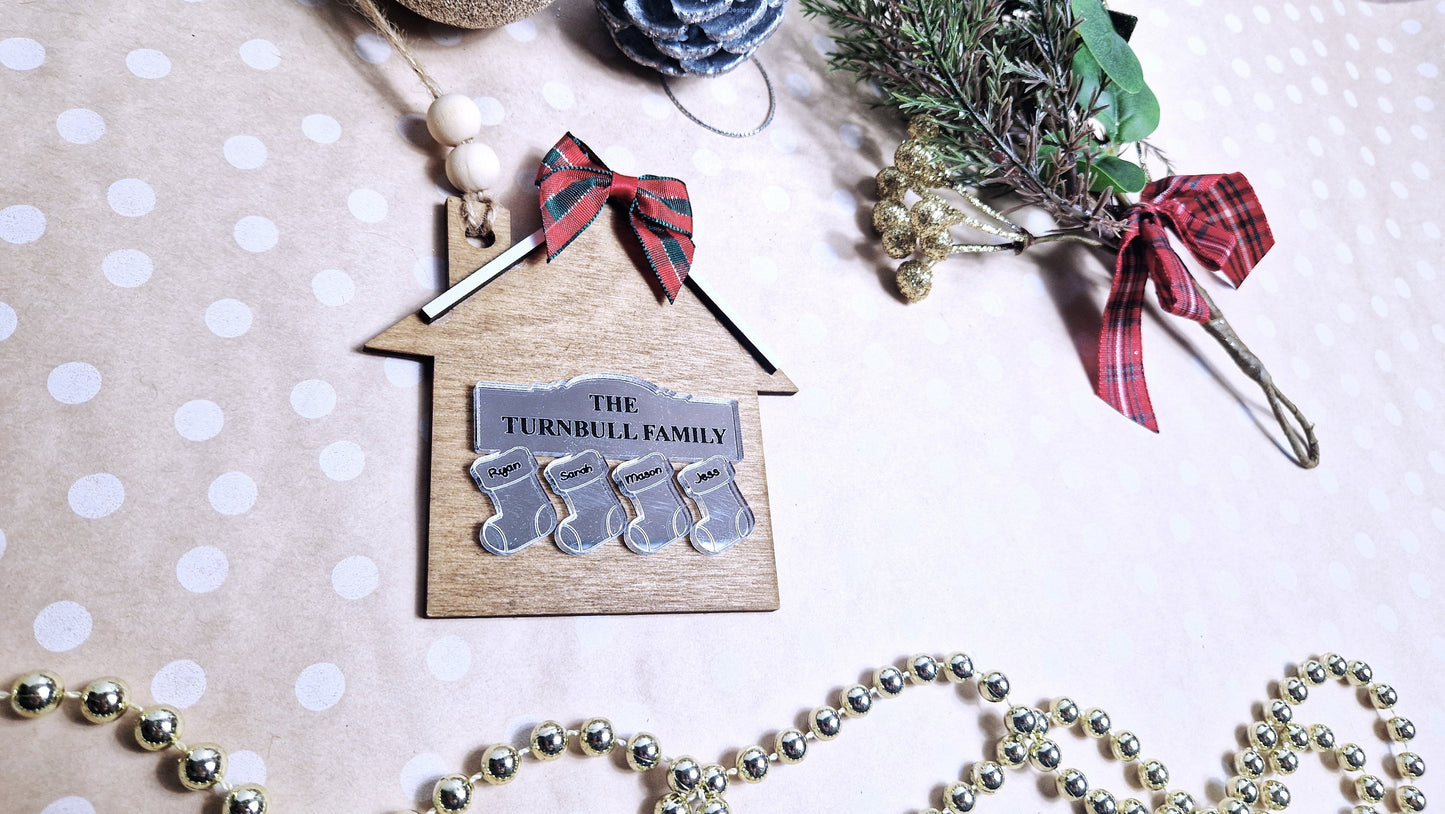Personalised family tree bauble