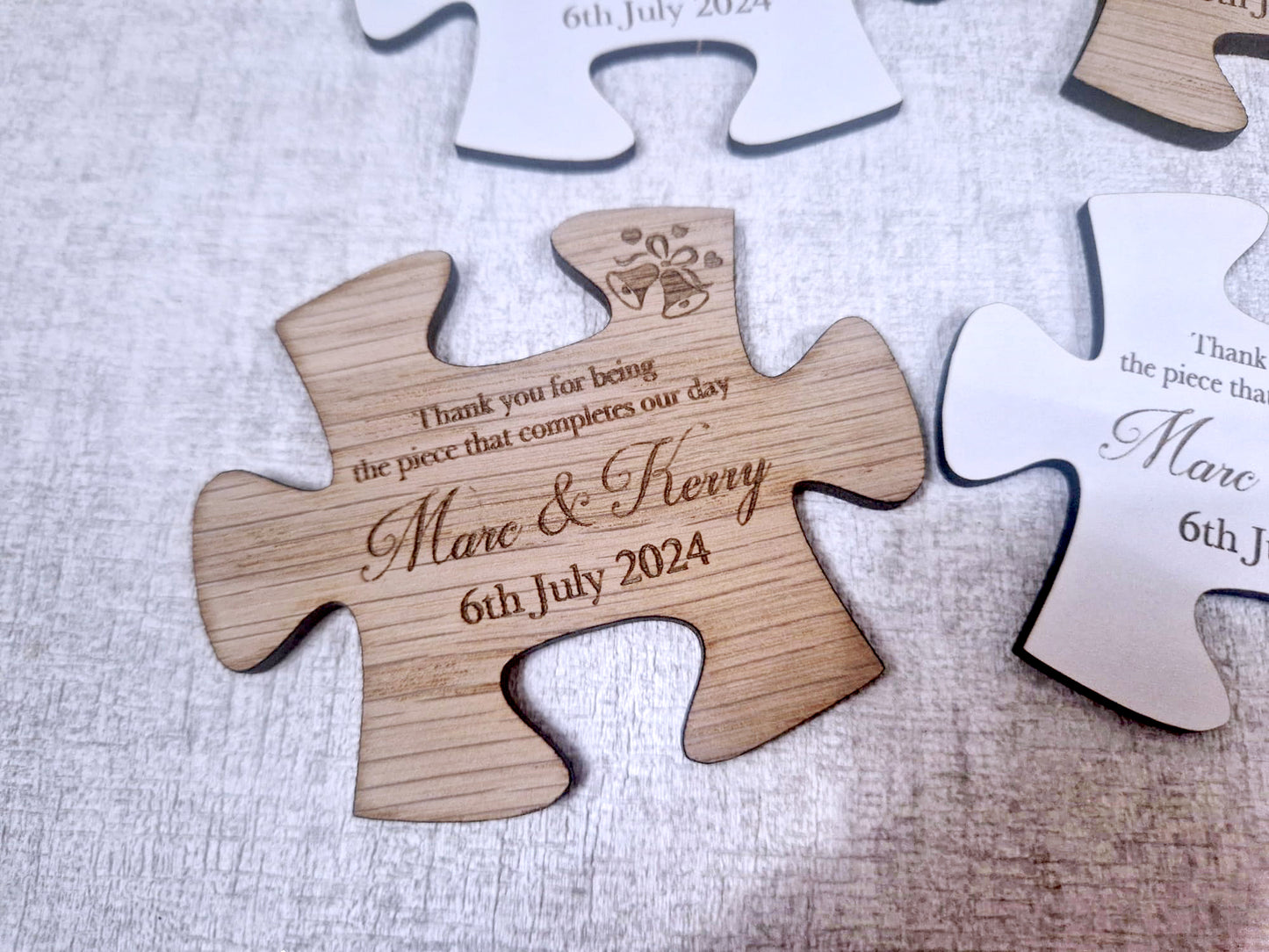 jigsaw piece style Wedding favours