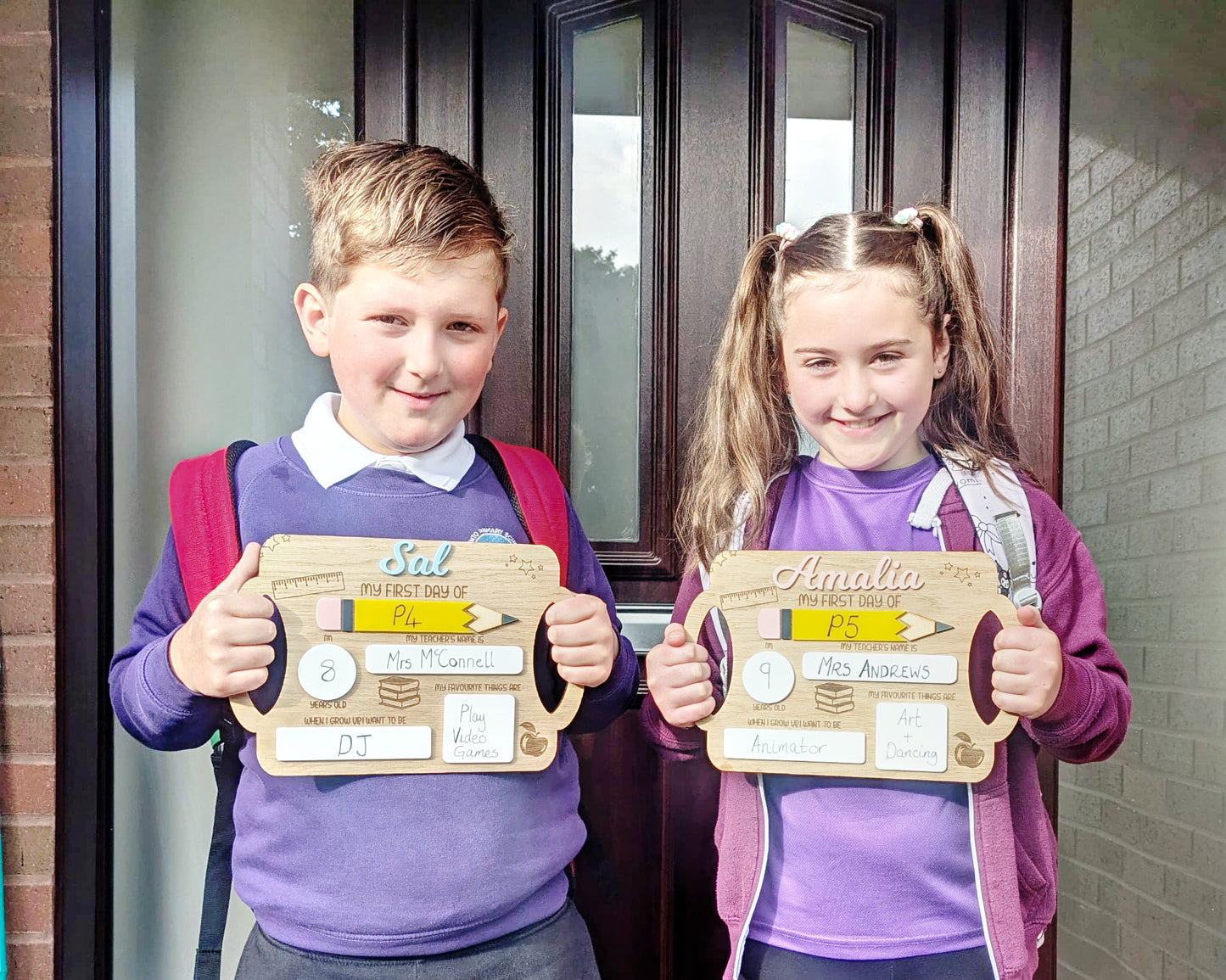 Personalised reusable first day of school sign