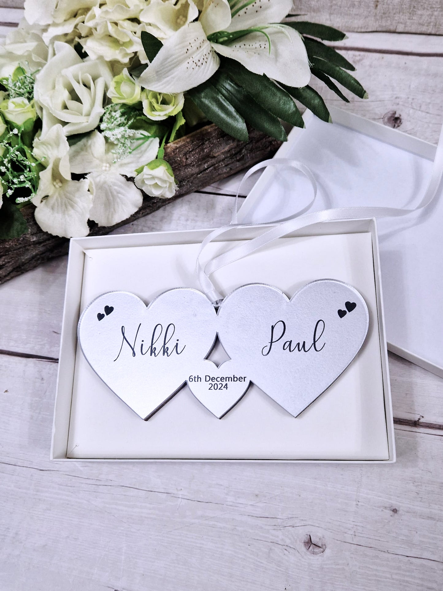 Personalised wedding heart gift