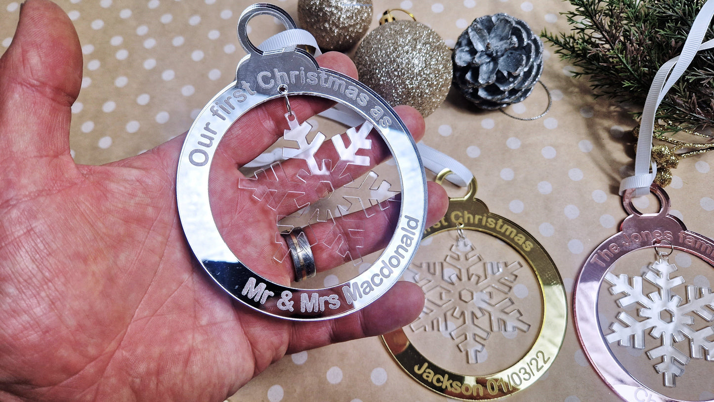 Personalised Christmas tree bauble
