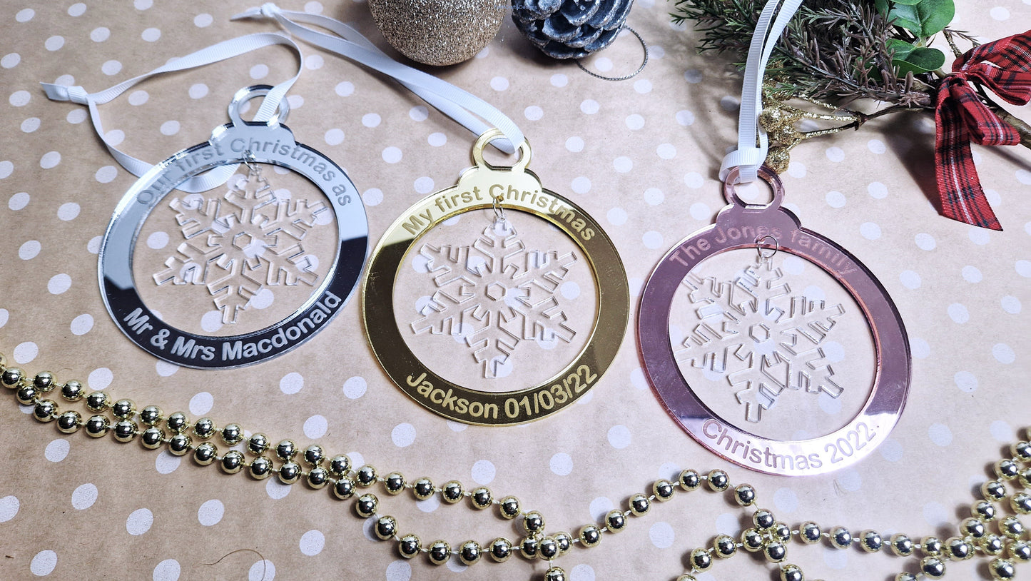 Personalised Christmas tree bauble