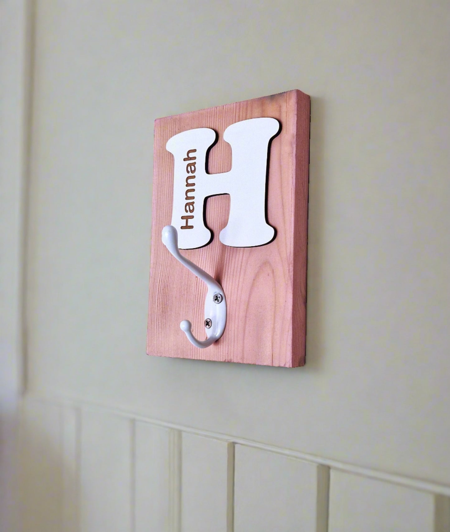 Personalised childrens coat and bag hook