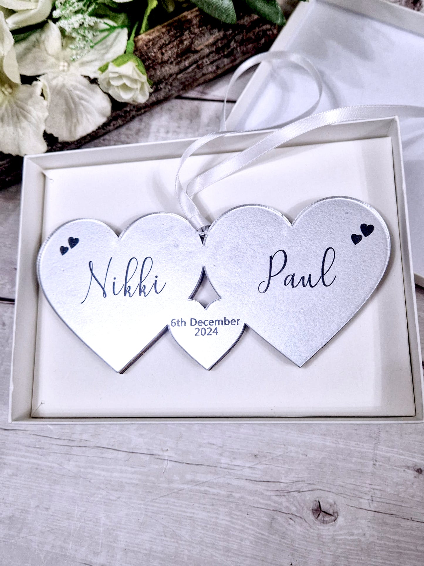 Personalised wedding heart gift