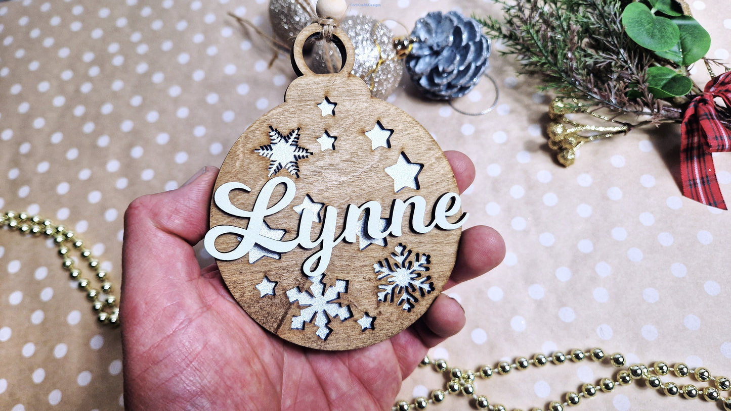 Personalised Christmas tree bauble
