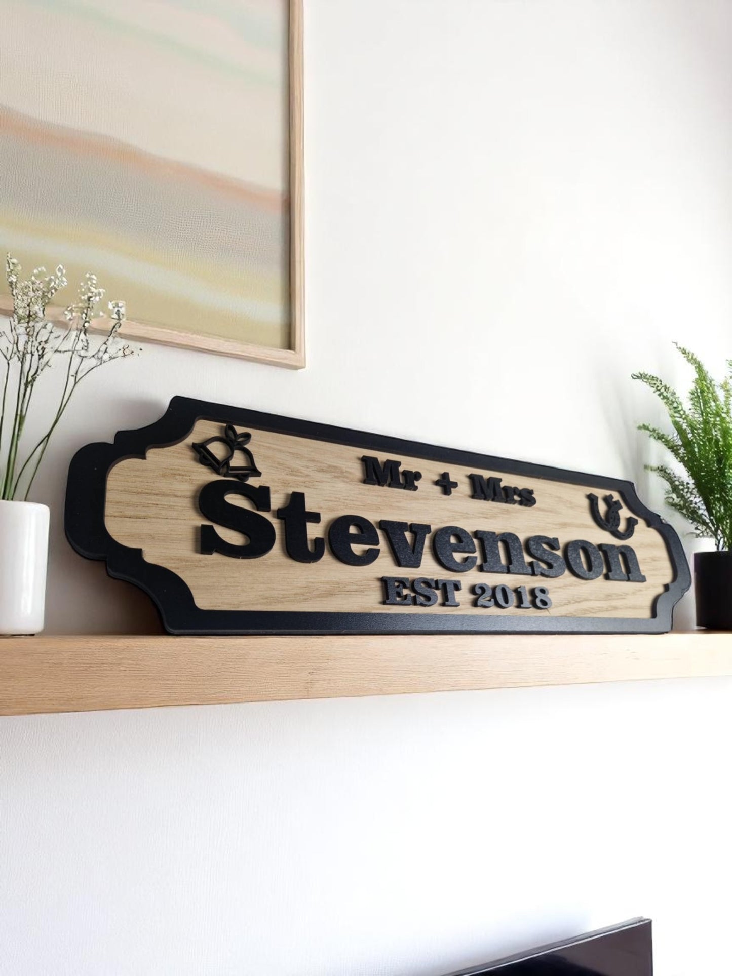 Personalised couples railway style sign