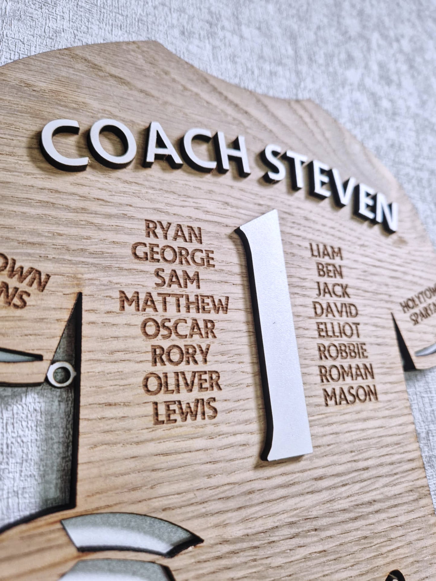 Personalised Wooden Football Coach Plaque – Team Jersey Keepsake Gift