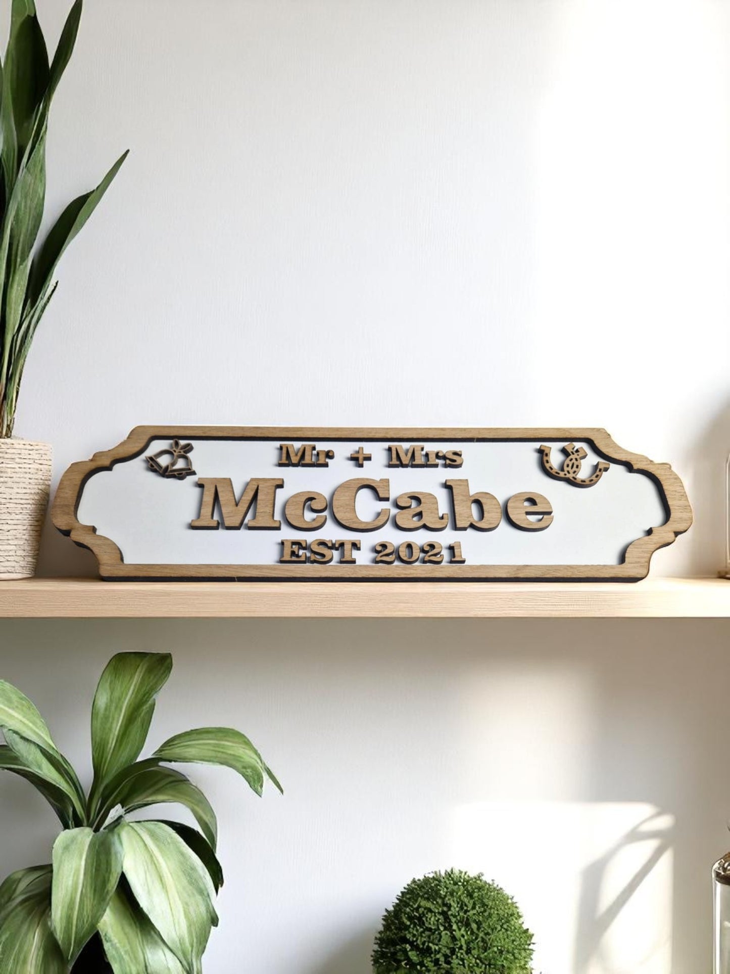 Personalised couples railway style sign