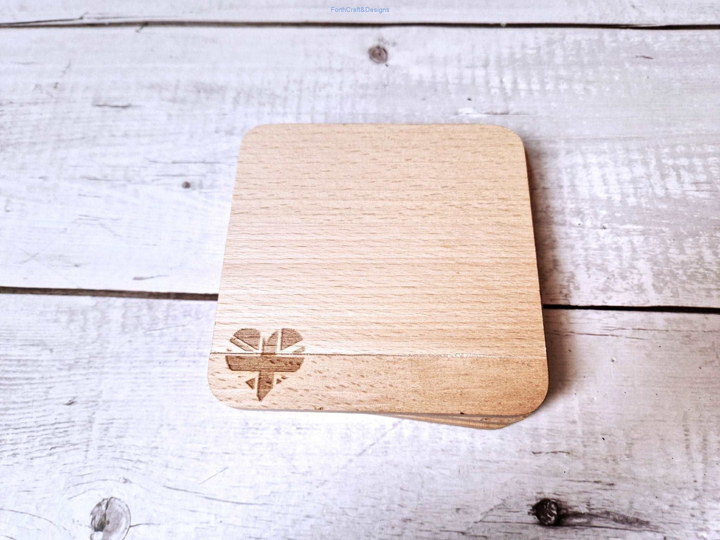 Beechwood bee coaster set