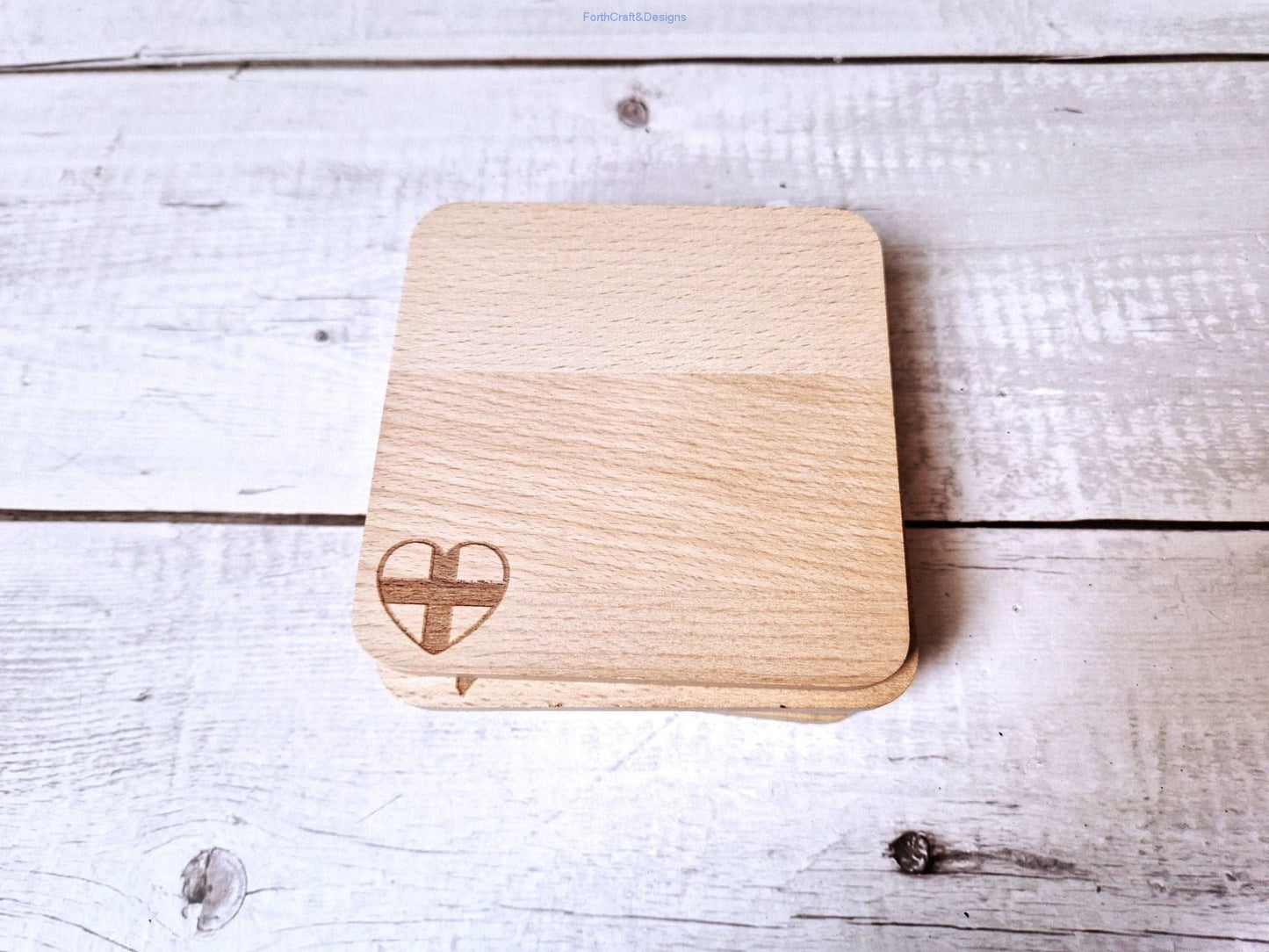 Beechwood bee coaster set