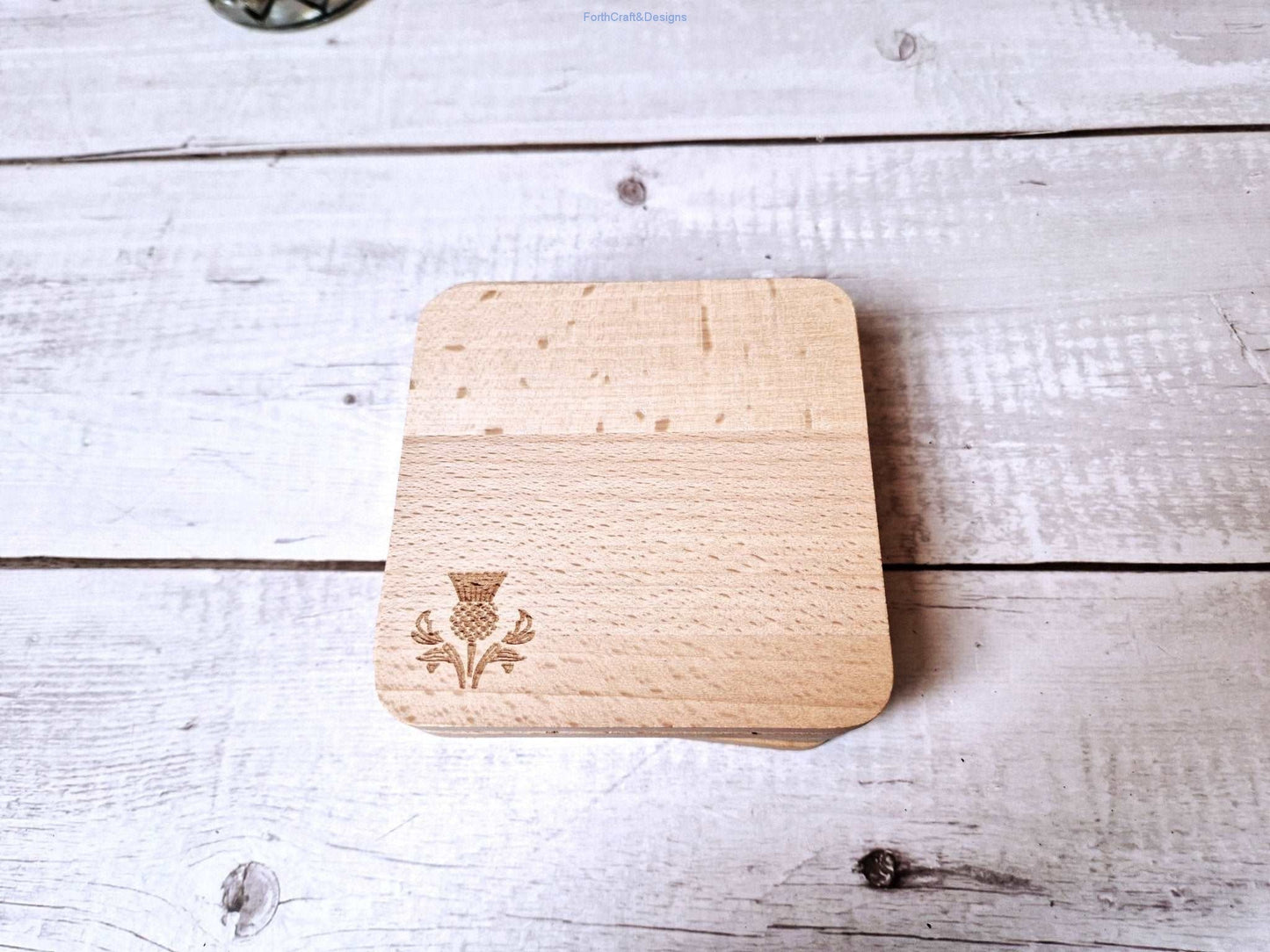 Beechwood bee coaster set