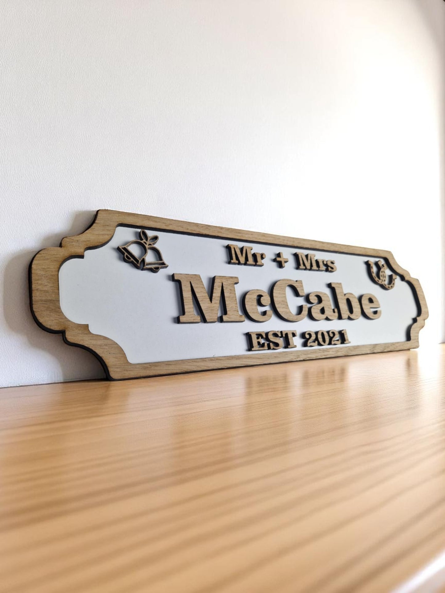 Personalised couples railway style sign