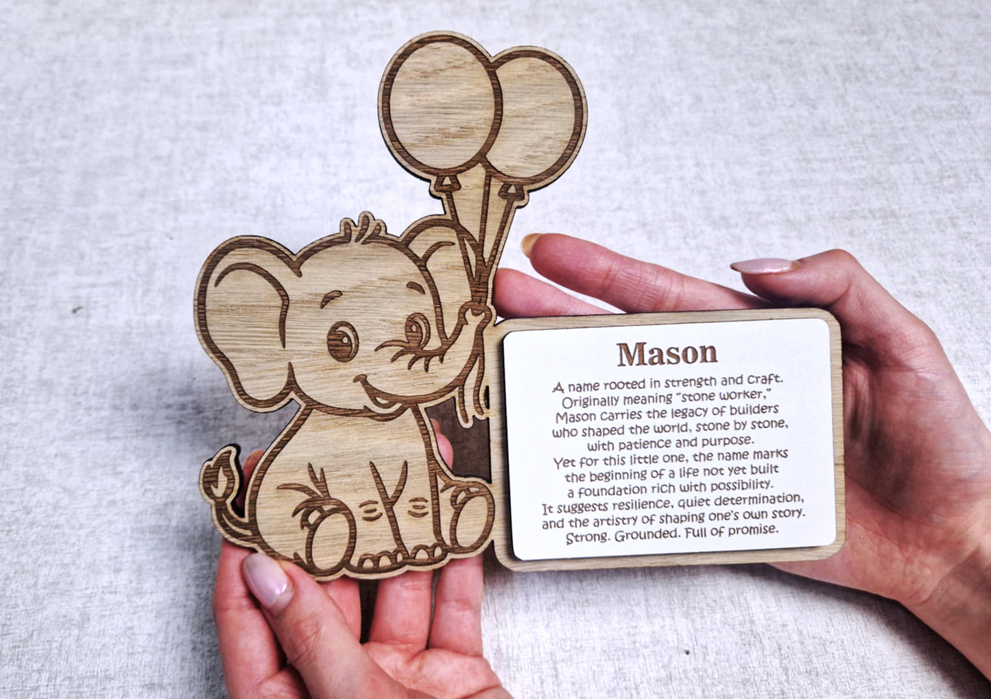 Personalised newborn Name Meaning Plaque