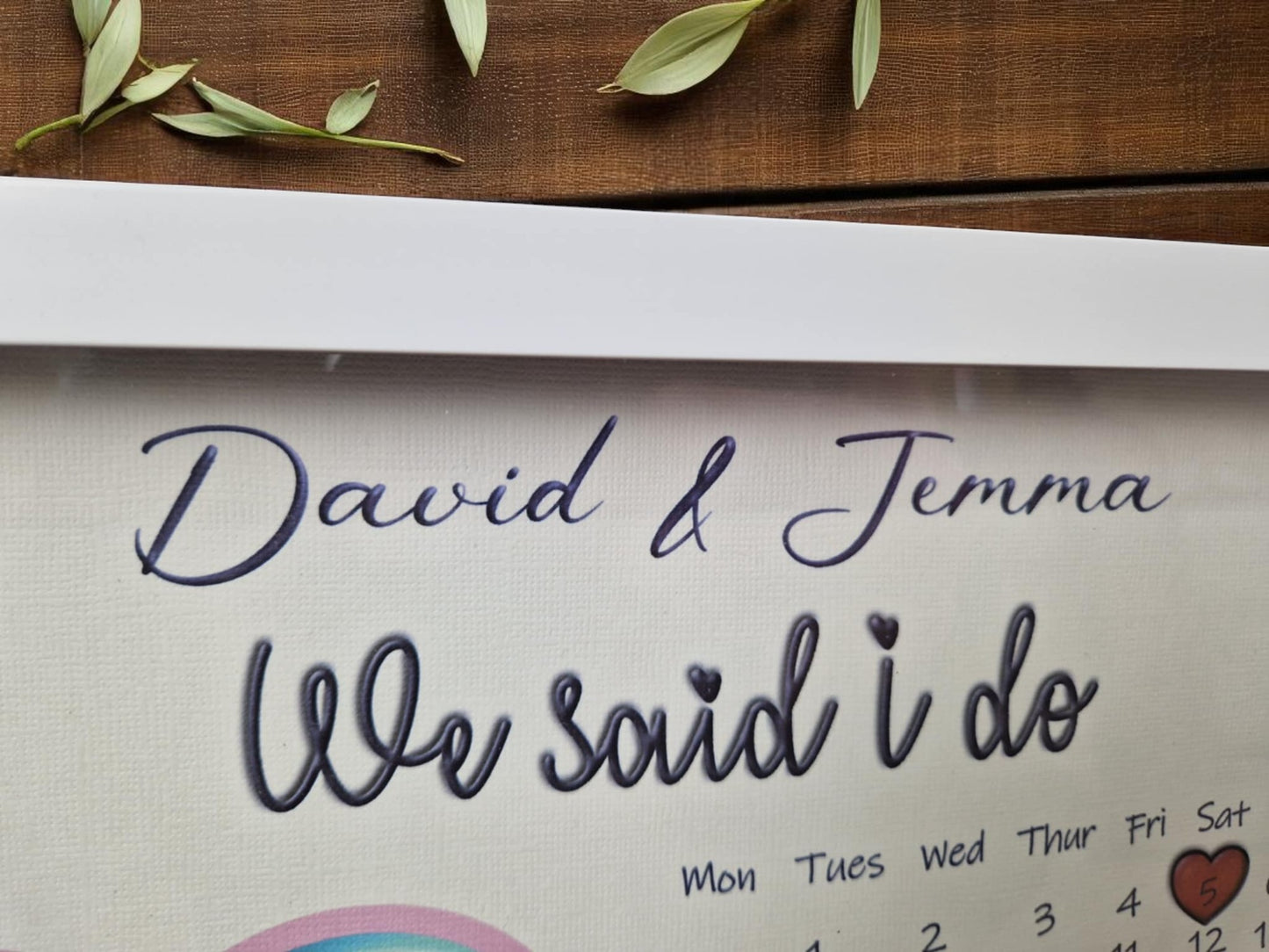 Personalised framed wedding map gift.