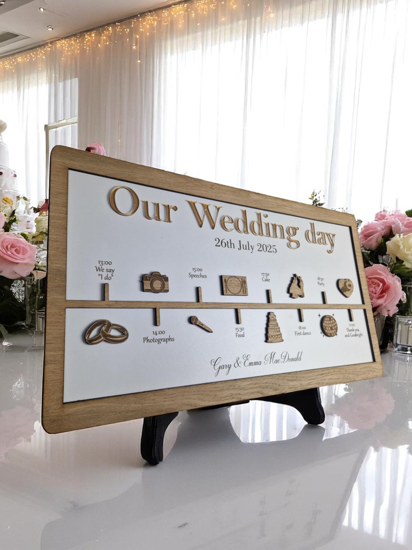 Personalised order of the day board.