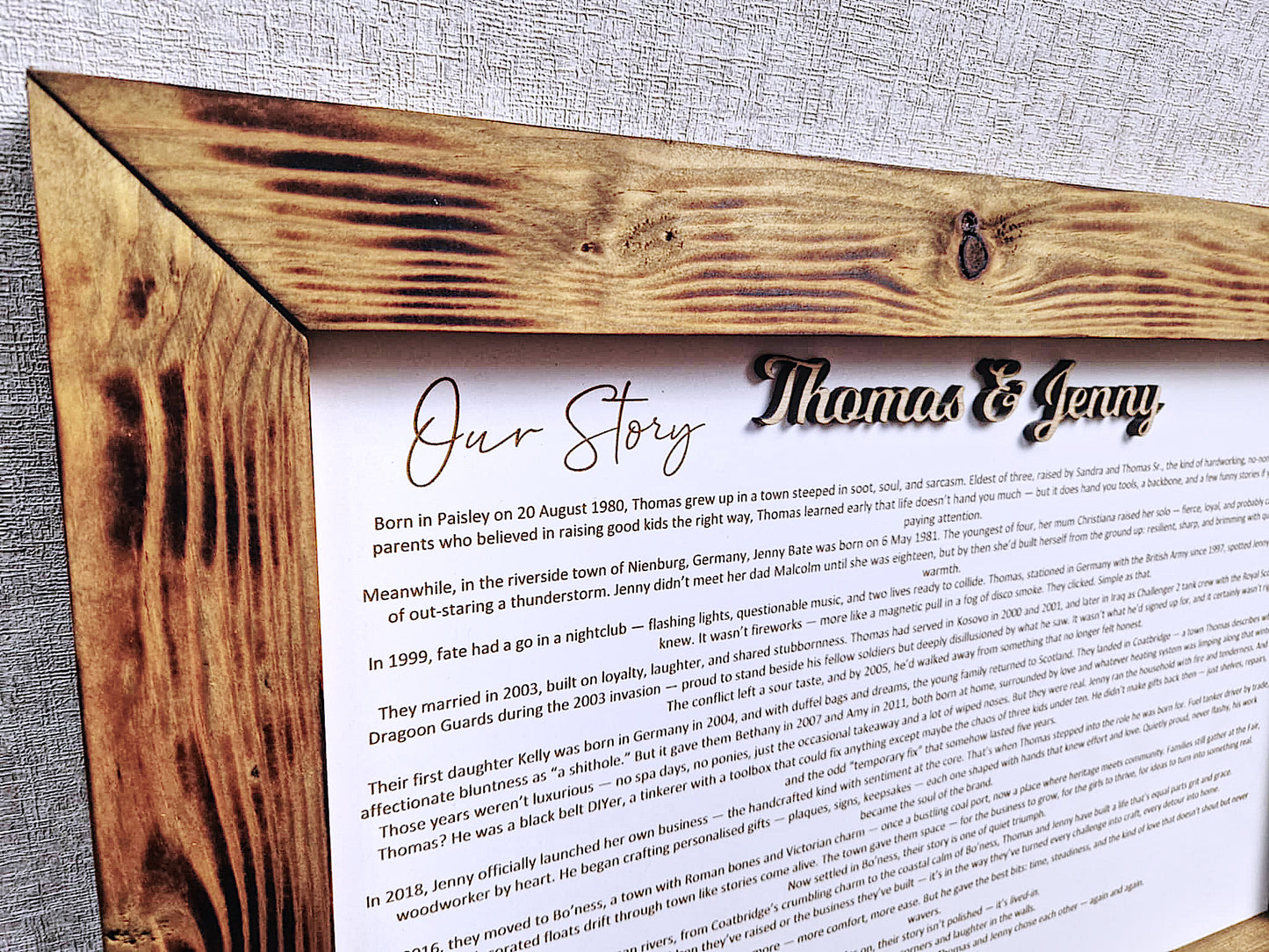 The story of us – Personalised Life Story Keepsake. Our Story
